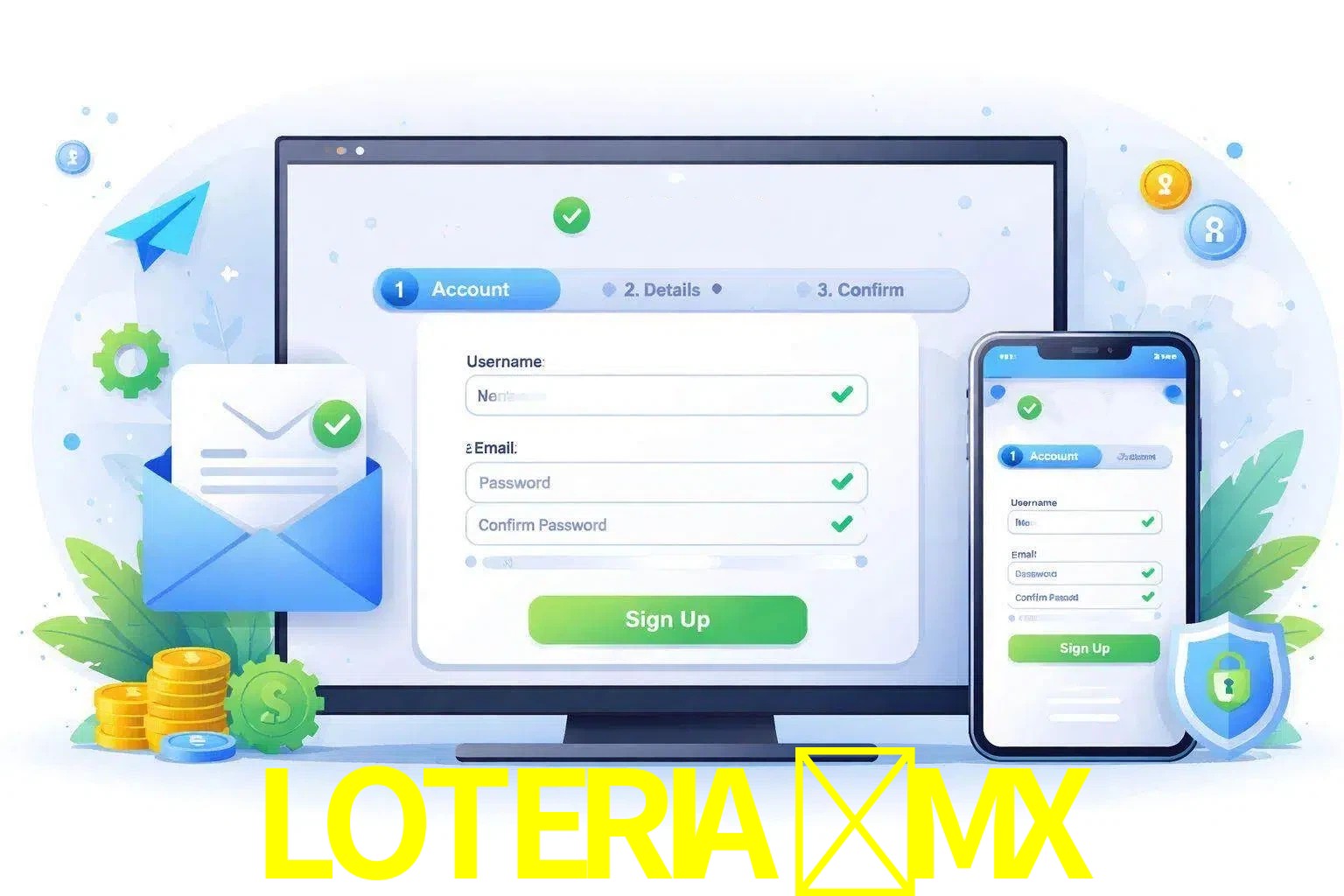 Registro de nuevo usuario y configuración de cuenta LOTERIA-MX